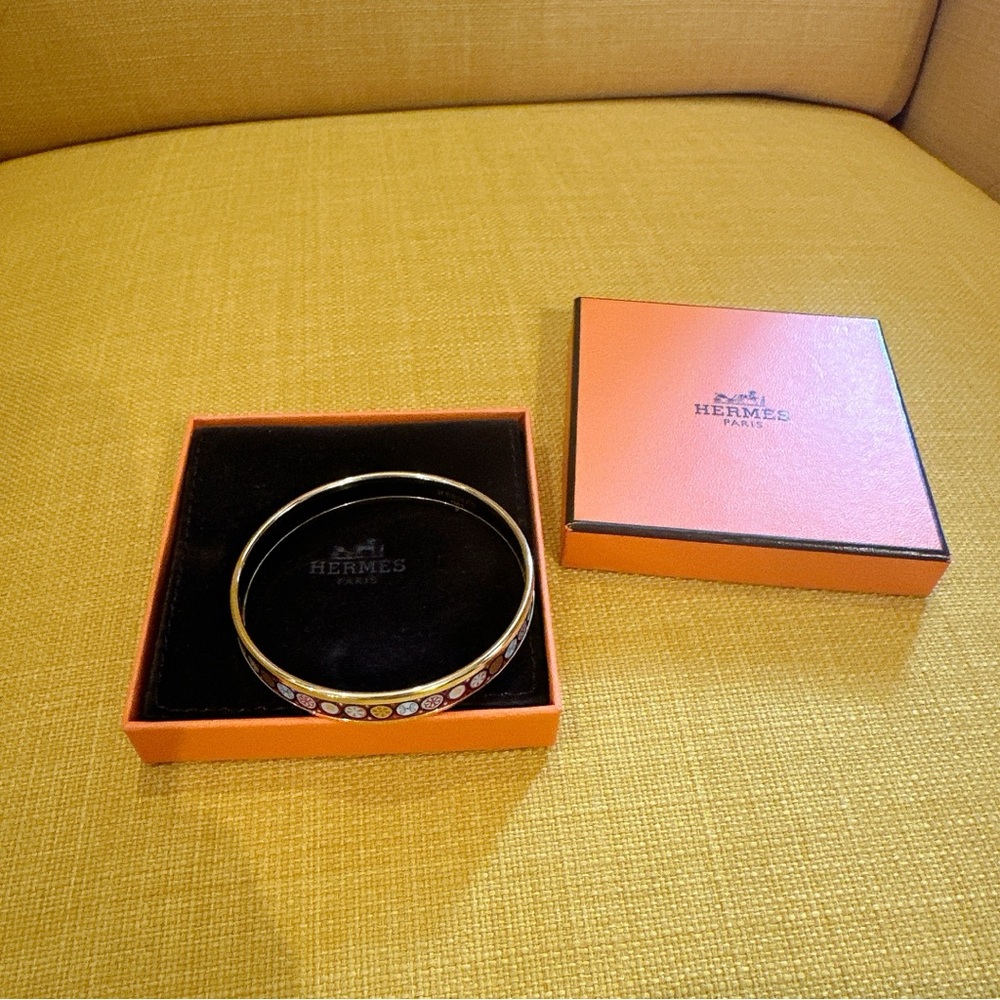 Hermès Cloisonné Enamel Bangle Bracelet - Picture 2 of 6